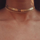Double Layers Snake Arrow Choker Necklace